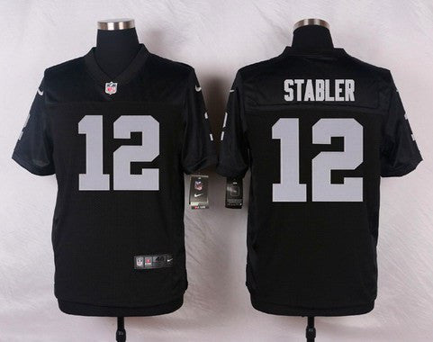 Mens Oakland Raiders 12 Kenny Stabler Black Retired Player Nfl Nike Elite Jersey