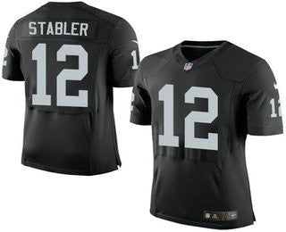 Mens Oakland Raiders 12 Kenny Stabler Black Team Color Nfl Nike Elite Jersey