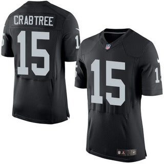 Mens Oakland Raiders 15 Michael Crabtree Black Team Color 2015 Nfl Nike Elite Jersey