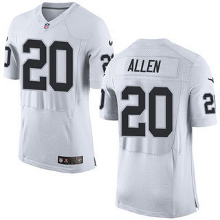 Mens Oakland Raiders 20 Nate Allen White Road 2015 Nfl Nike Elite Jersey