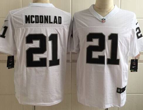 Mens Oakland Raiders 21 Dexter Mcdonald Nike White Elite Jersey