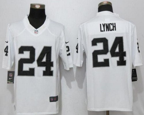 Mens Oakland Raiders 24 Marshawn Lynch White Road Stitched Nfl Nike Limited Jersey