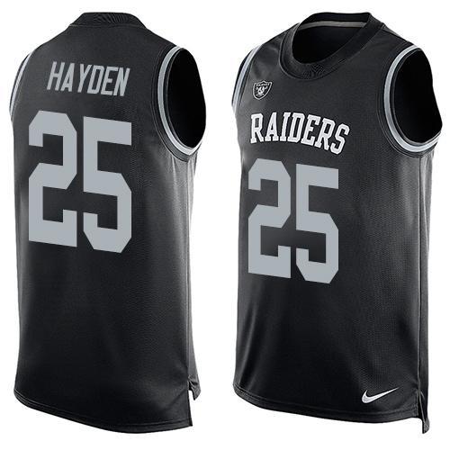 Mens Oakland Raiders 25 Dj Hayden Nike Black Printed Player Name Number Tank Top