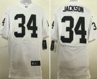 Mens Oakland Raiders 34 Bo Jackson New White Stitched Nfl Retired Player Nike Elite Jersey