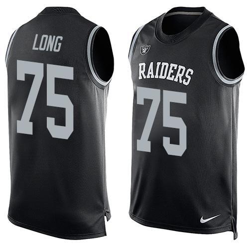 Mens Oakland Raiders 75 Howie Long Nike Black Printed Player Name Number Tank Top