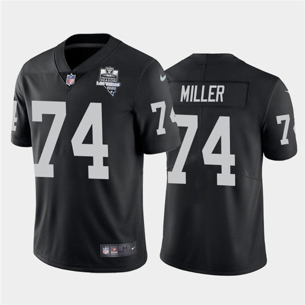 Mens Oakland Raiders Black 74 Kolton Miller 2020 Inaugural Season Vapor Limited Stitched Nfl Jersey