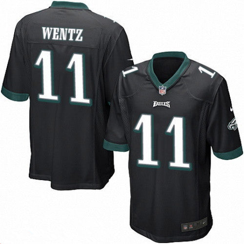 Mens Philadelphia Eagles 11 Carson Wentz Black Alternate Stitched Nfl Nike Game Jersey