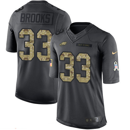 Mens Philadelphia Eagles 33 Ron Brooks Black Anthracite 2016 Salute To Service Stitched Nfl Nike Limited Jersey