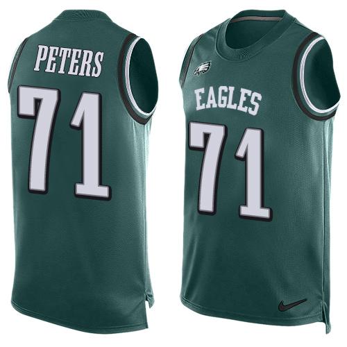 Mens Philadelphia Eagles 71 Jason Peters Midnight Green Hot Pressing Player Name Number Nike Nfl Tank Top Jersey