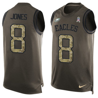 Mens Philadelphia Eagles 8 Donnie Jones Green Salute To Service Hot Pressing Player Name Number Nike Nfl Tank Top Jersey