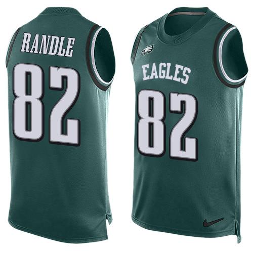 Mens Philadelphia Eagles 82 Rueben Randle Midnight Green Hot Pressing Player Name Number Nike Nfl Tank Top Jersey