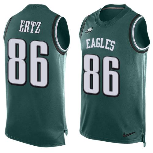 Mens Philadelphia Eagles 86 Zach Ertz Midnight Green Hot Pressing Player Name Number Nike Nfl Tank Top Jersey