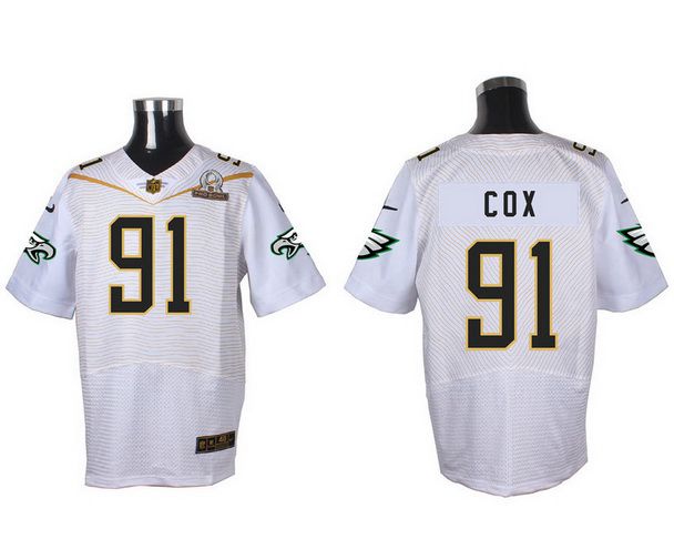 Mens Philadelphia Eagles 91 Fletcher Cox White 2016 Pro Bowl Nike Elite Jersey
