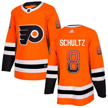 Mens Philadelphia Flyers 8 Dave Schultz Orange Drift Fashion Adidas Jersey
