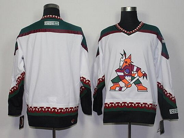 Mens Phoenix Coyotes Blank White 1998 Ccm Vintage Throwback Hockey Jersey