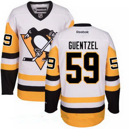 Mens Pittsburgh Penguins 59 Jake Guentzel White Third Stitched Nhl Reebok Hockey Jersey