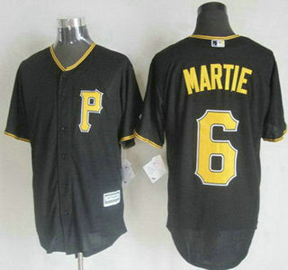 Mens Pittsburgh Pirates 6 Starling Marte Alternate Black 2015 Mlb Cool Base Jersey