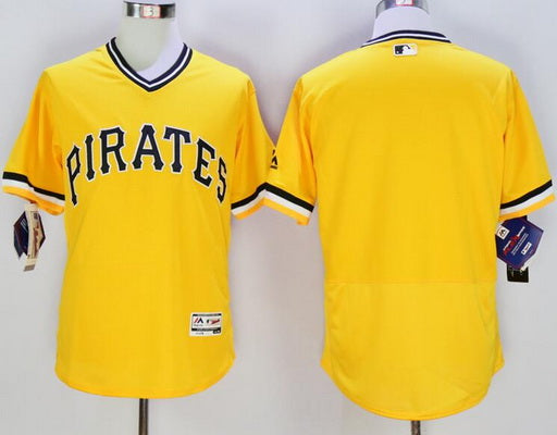 Mens Pittsburgh Pirates Blank Yellow Flexbase 2016 Mlb Player Jersey