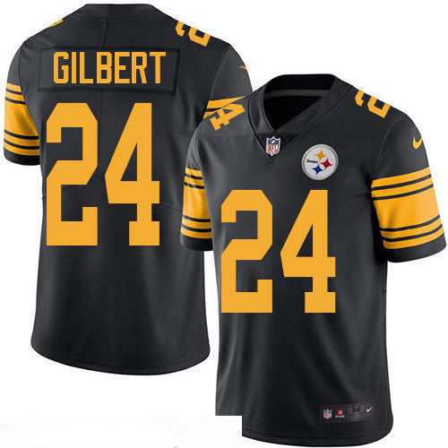 Mens Pittsburgh Steelers 24 Justin Gilbert Black 2016 Color Rush Stitched Nfl Nike Limited Jersey