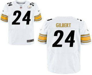Mens Pittsburgh Steelers 24 Justin Gilbert White Road Stitched Nfl Nike Elite Jersey