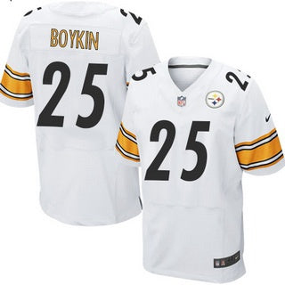 Mens Pittsburgh Steelers 25 Brandon Boykin White Road Nfl Nike Elite Jersey