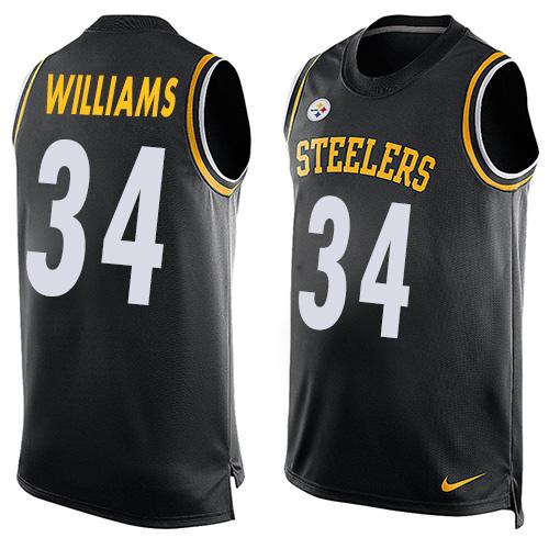 Mens Pittsburgh Steelers 34 Deangelo Williams Black Hot Pressing Player Name Number Nike Nfl Tank Top Jersey