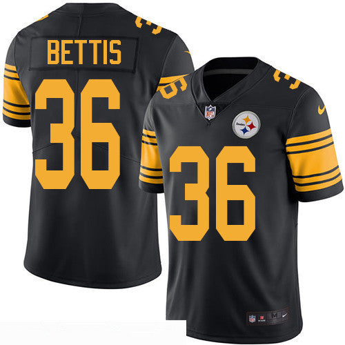 Mens Pittsburgh Steelers 36 Jerome Bettis Retired Black 2016 Color Rush Stitched Nfl Nike Limited Jersey