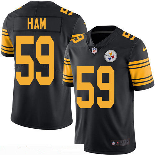 Mens Pittsburgh Steelers 59 Jack Ham Retired Black 2016 Color Rush Stitched Nfl Nike Limited Jersey