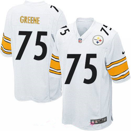 Mens Pittsburgh Steelers 75 Joe Greene White Road Stitched Nfl Nike Game Jersey