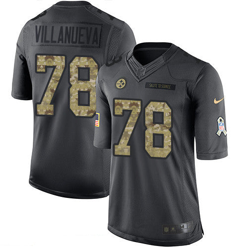 Mens Pittsburgh Steelers 78 Alejandro Villanueva Black Anthracite 2016 Salute To Service Stitched Nfl Nike Limited Jersey