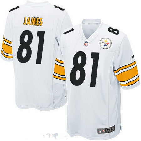 Mens Pittsburgh Steelers 81 Jesse James White Road Stitched Nfl Nike Game Jersey