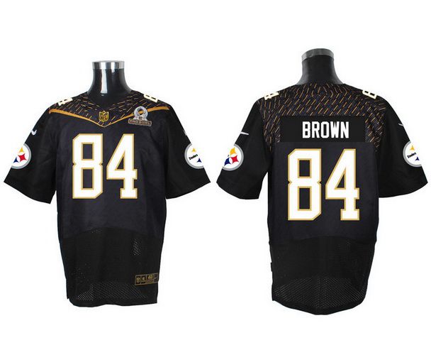 Mens Pittsburgh Steelers 84 Antonio Brown Black 2016 Pro Bowl Nike Elite Jersey