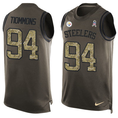 Mens Pittsburgh Steelers 94 Lawrence Timmons Green Salute To Service Hot Pressing Player Name Number Nike Nfl Tank Top Jersey