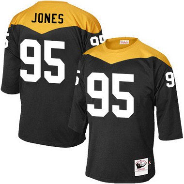 Mens Pittsburgh Steelers 95 Jarvis Jones Black 1967 Home Throwback Nfl Jersey