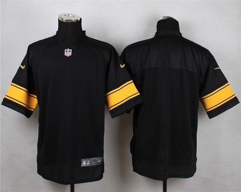Mens Pittsburgh Steelers Blank Black With Yellow Nike Nfl Elite Jersey