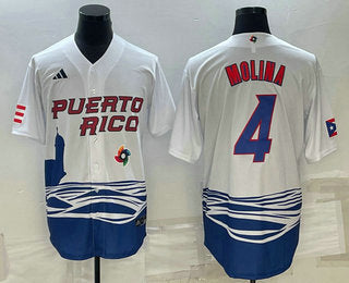 Mens Puerto Rico Baseball 4 Carlos Correa 2023 White World Baseball Classic Stitched Jersey