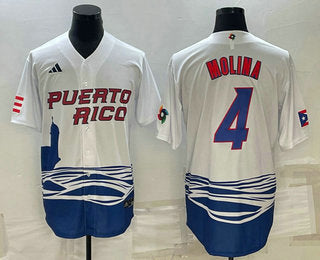 Mens Puerto Rico Baseball 4 Carlos Correa 2023 White World Baseball Classic Stitched Jerseys
