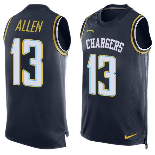 Mens San Diego Chargers 13 Keenan Allen Navy Blue Hot Pressing Player Name Number Nike Nfl Tank Top Jersey