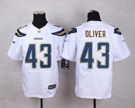 Mens San Diego Chargers 43 Branden Oliver 2013 Nike White Elite Jersey