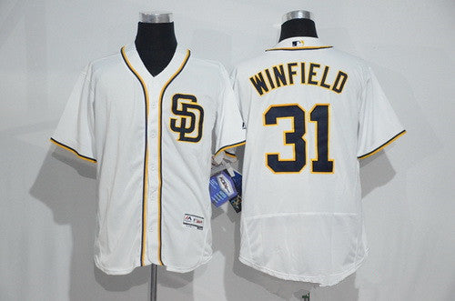 Mens San Diego Padres 31 Dave Winfield White Home 2016 Flexbase Majestic Baseball Jersey