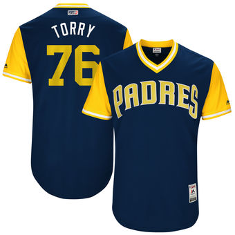 Mens San Diego Padres Jose Torres Torry Majestic Navy 2017 Players Weekend Authentic Jersey