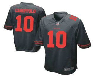 Mens San Francisco 49ers 10 Jimmy Garoppolo Black Alternate Stitched Nfl Nike Game Jersey
