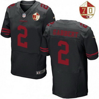 Mens San Francisco 49ers 2 Blaine Gabbert Black Color Rush 70th Anniversary Patch Stitched Nfl Nike Elite Jersey
