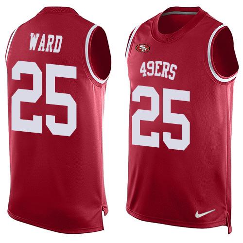 Mens San Francisco 49ers 25 Jimmie Ward Red Hot Pressing Player Name Number Nike Nfl Tank Top Jersey