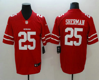 Mens San Francisco 49ers 25 Richard Sherman Red 2017 Vapor Untouchable Stitched Nfl Nike Limited Jersey