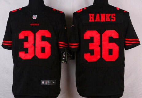 Mens San Francisco 49ers 36 Merton Hanks Black Retired Player Nfl Nike Elite Jersey