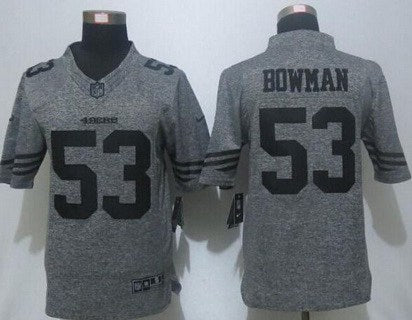 Mens San Francisco 49ers 53 Navorro Bowman Nike Gray Gridiron 2015 Nfl Gray Limited Jersey
