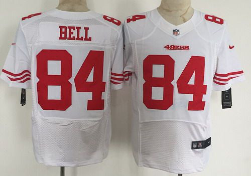 Mens San Francisco 49ers 84 Blake Bell Nike White Elite Jersey
