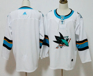 Mens San Jose Sharks Blank White 2017 2018 Hockey Stitched Nhl Jersey