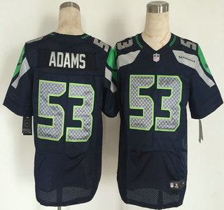 Mens Seattle Seahawks 53 Tyrell Adams Nike Navy Blue Elite Jersey